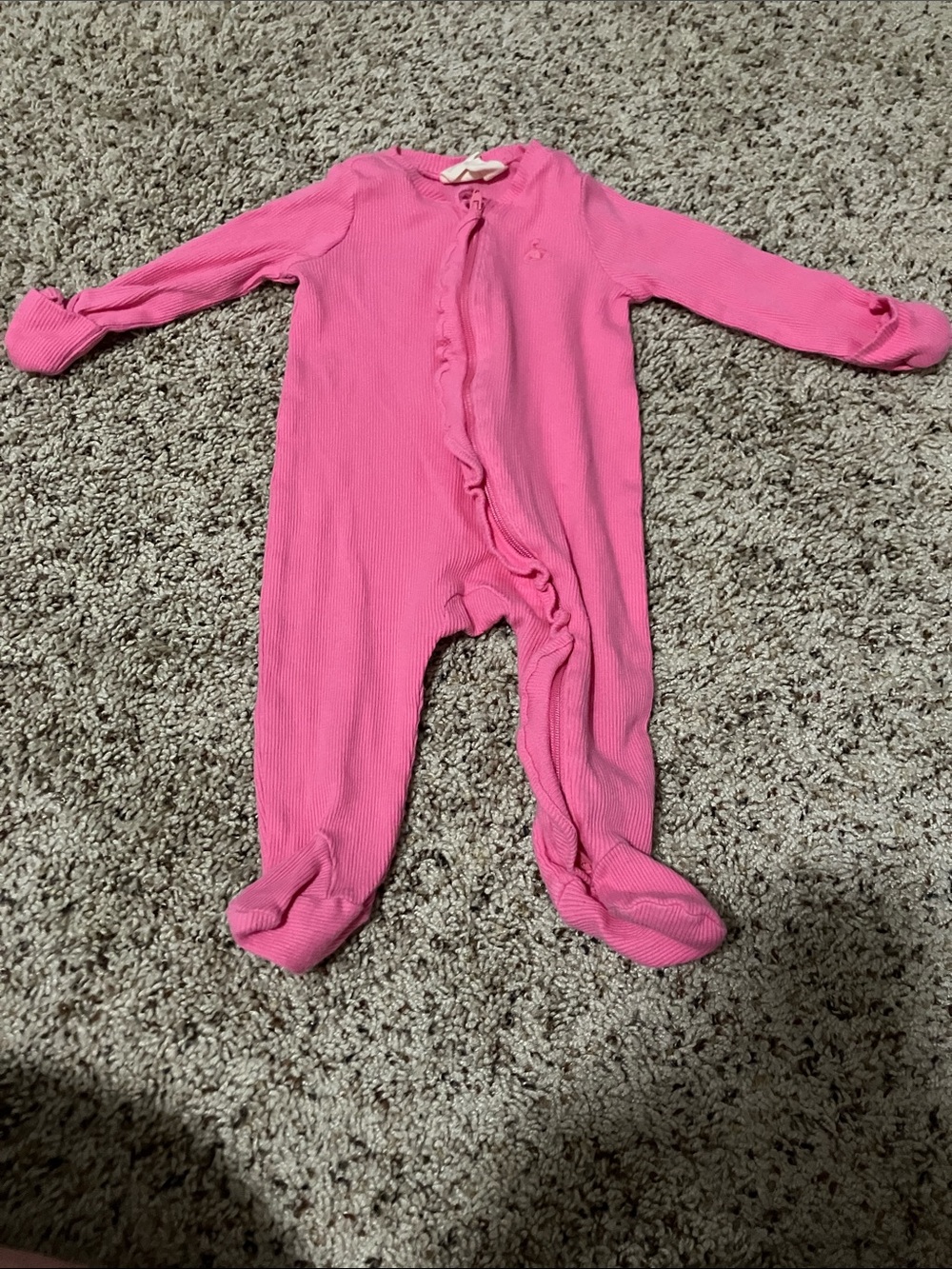 Baby Gap First Favorites Pink Ribbed Footed Sleeper with 2 way Zipper